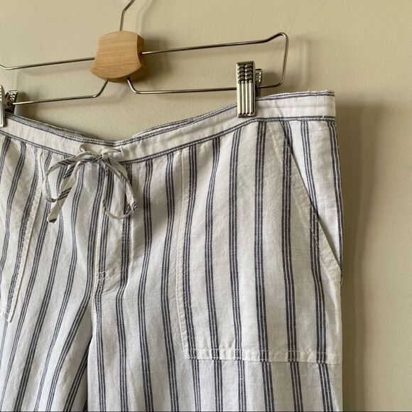 VICTORIA Secret-Beach Stripe Linen Wide Leg Pants - Picture 6 of 9